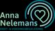 Anna Nelemans logo met hart en tekst "Dieet- & Voedingsbegeleiding" op zwarte achtergrond.