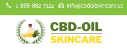 CBD-Oil Skincare logo with contact info: phone 1-888-882-7124 and email info@cbdoilskincare.us