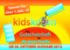 "Werbung für das kidskram Gutscheinheft mit Affe, Sparhinweis und Erscheinungsdatum Oktober 2012."