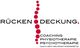Logo mit roter Linie: "Rückendeckung. Coaching, Physiotherapie, Psychotherapie".