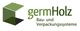 Grünes Logo von germHolz mit Text: "Bau- und Verpackungssysteme".