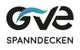 Schriftzug: "GVE Spanndecken" mit einem blau-grünen Bogen über dem Buchstaben "G".