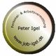 Rundes Logo mit Text "Personal- & Arbeitsvermittlung, Peter Igel, www.job-igel.de".