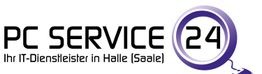 Logo von PC Service 24: IT-Dienstleister in Halle (Saale) mit lila-verziertem Motiv.