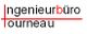 Textgrafik: "Ingenieurbüro Tourneau" mit roter Unterstreichung. Buchstabe "b" in Rot hervorgehoben.