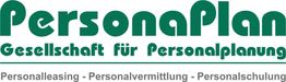 Logo von PersonaPlan mit Schriftzug über Personalplanung, Leasing, Vermittlung und Schulung.