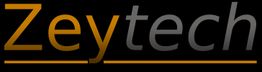 Logo mit dem Text "Zeytech" in orange und grauer Schrift auf schwarzem Hintergrund.