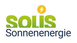 Logo: "SOLIS Sonnenenergie" in grüner und blauer Schrift mit gelbem Blitzsymbol oben.