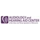 Logo for Audiology and Hearing Aid Center with a purple icon and text.