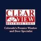 Clear View Distributors logo: "Colorado's Premier Window and Door Specialist" on blue background.
