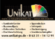 Unikat-Logo, bunte Farbpalette, Dienstleistungen: Sandsteinfurnier, Spanndecken, Lehmputz.
