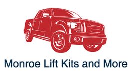 Red truck illustration above the text "Monroe Lift Kits and More."