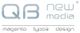 Logo von QB new media mit Text: magento, typo3, design.
