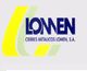 Logo de Cierres Metálicos Lomen, S.A. con letras amarillas y azules sobre fondo claro.