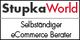 Schwarzer Text "StupkaWorld", "Selbständiger eCommerce Berater" auf weißem Hintergrund.