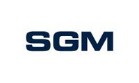 Logo de letras "SGM" en negrita sobre fondo blanco.