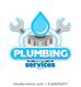 Logo with wrenches, gear, water droplet, and text "Plumbing Services" in blue and gray.