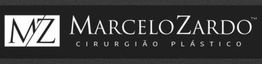 Logotipo com as iniciais "MZ" e o texto "Marcelo Zardo, Cirurgião Plástico" em fundo preto.