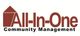 Logo for All-In-One Community Management with a house icon.