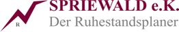 Logo von SPRIEWALD e.K. mit dem Slogan "Der Ruhestandsplaner" und einem roten Diagrammpfeil.