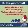 "Werbung für Reinigungsservice von Dach und Fassade mit Kontaktinformationen und Logo."