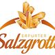 Logo der Erfurter Salzgrotte mit orangen Kristallen und geschwungener Schrift.