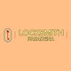 "Logo with key icon and text: Locksmith Pasadena on an orange background."