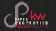 Logo with intertwined "P", "pipes properties", "kw" in red, "Keller Williams" on a black background.