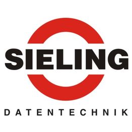 Logo von SIELING Datentechnik mit einem roten Halbkreis über und unter dem Firmennamen.