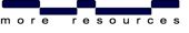 Blaues Balkenmuster oben, Text "more resources" unten.