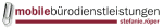 Logo mit Text "mobilebürodienstleistungen stefanie jäger" neben einem Bleistift.