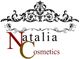 Logo mit Schriftzug "Natalia Cosmetics", verziert mit ornamentalen Mustern oben.