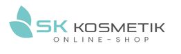 Logo von SK Kosmetik Online-Shop mit Blattmotiv links.
