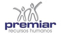 Logotipo da Premiar Recursos Humanos com figuras humanas estilizadas em cinza.