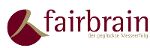 Logo mit dem Schriftzug "fairbrain" und einer roten und goldenen grafischen Darstellung links.