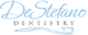 Logo of DeStefano Dentistry with elegant cursive and blue accents.