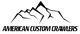 Silhouette of mountains above the text "American Custom Crawlers."