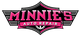 Minnie's Auto Repair logo in pink with a gear and winged design.
