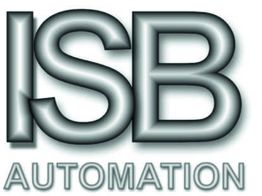3D-Logo mit den Buchstaben "ISB" oben und "AUTOMATION" unten in metallischem Grauton.