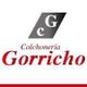 Logo de Colchonería Gorricho con letras negras y rojas sobre fondo blanco.
