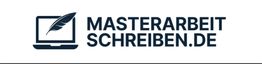 Logo mit Laptop, Feder und Schriftzug "MASTERARBEIT SCHREIBEN.DE".