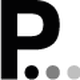 Logo stilizzato con lettera "P" seguita da tre punti neri. Sfondo trasparente.