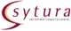 Logo mit Schriftzug "Sytura Informationstechnik" in Rot, daneben ein gebogener Streifen.