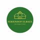 Grünes rundes Logo mit gelbem Haus, Text: "FERIENHOF ELBAUE - die klügere Wahl".