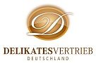 Logo von Delikatesvertrieb Deutschland mit stilisiertem "D" in einem braunen Kreis.