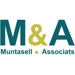 Logo de M&A en verde y amarillo, texto: Muntasell Associats.