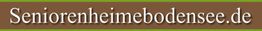 Text: "Seniorenheimebodensee.de" auf braunem Hintergrund mit grünem Rand.