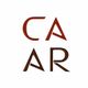 Logo con le lettere "CA" in alto e "AR" in basso, in stile moderno e sfumatura marrone-rossa.
