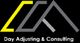 Logo of Day Adjusting & Consulting with stylized letters in yellow and gray on a black background.