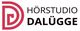 Rotes Logo mit dem Buchstaben "D", daneben der Text "Hörstudio Dalügge" in Schwarz.